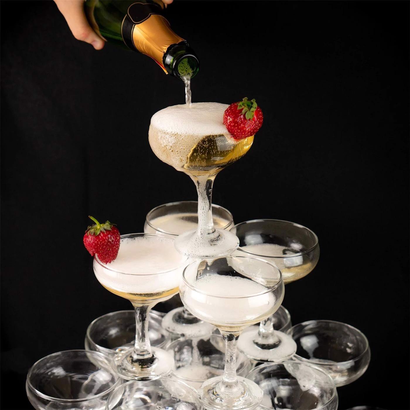 ly thủy tinh đế cao Champagne Saucer