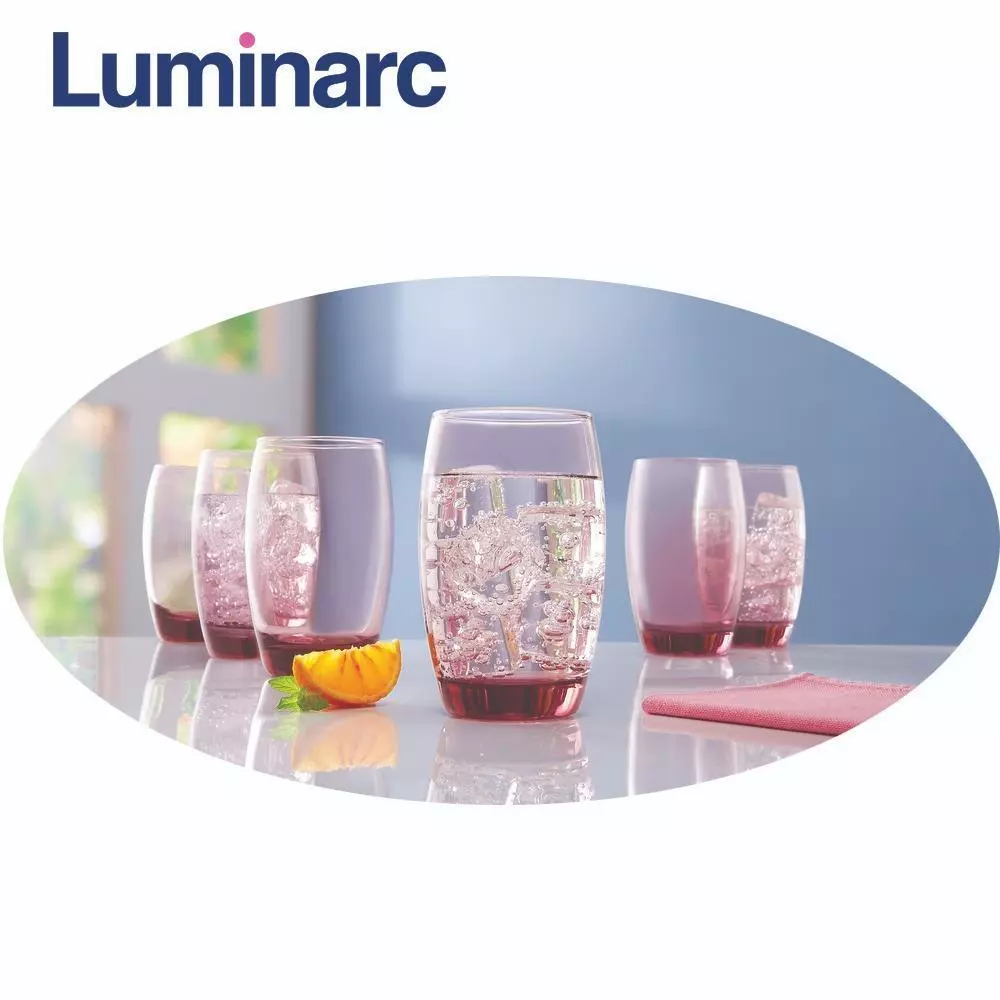 bộ 6 cốc thủy tinh luminarc pink 350ml